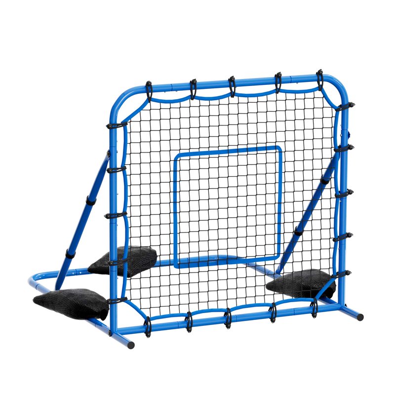 Soccer Rebounder Net with Heavy-Duty Iron Frame – 3.7 x 3.7 ft Quick-Switch Angles