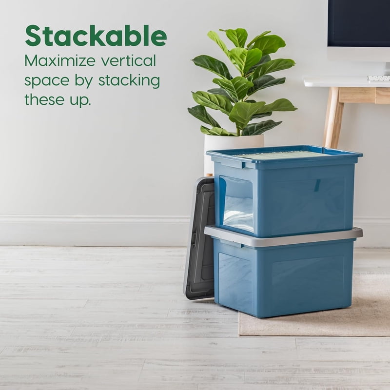 Plastic File Organizer Box for Letter & Legal Files - Stackable & Durable
