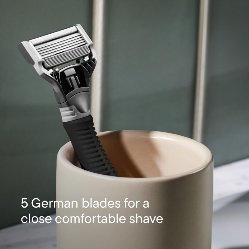 Men's Shaving Razor Kit with 4 Refill Blades - Close, Comfortable Shave