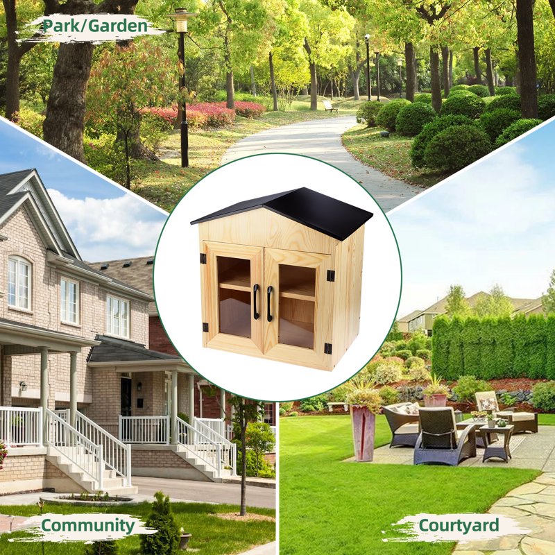 Outdoor Community Library Box for Book Sharing and Literacy