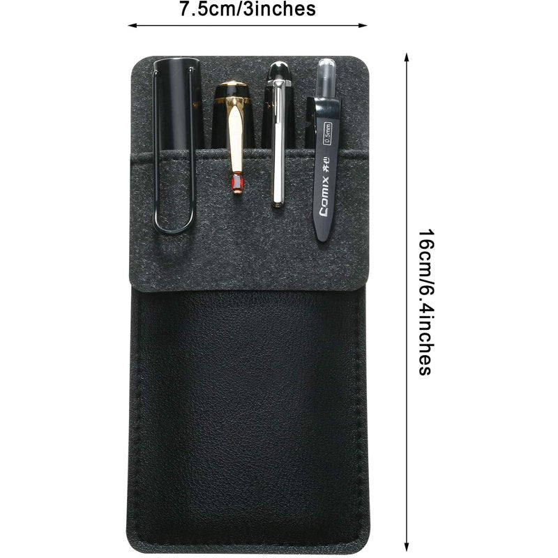 Leather Pen Pouch Organizer - Set of 4, Handmade Pencil Holder for Office & Hospital