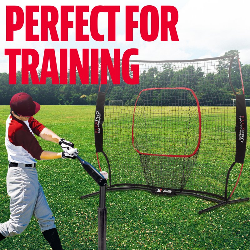 Baseball & Softball Practice Net with Pitching Target 7x7 ft - All Weather Training Equipment