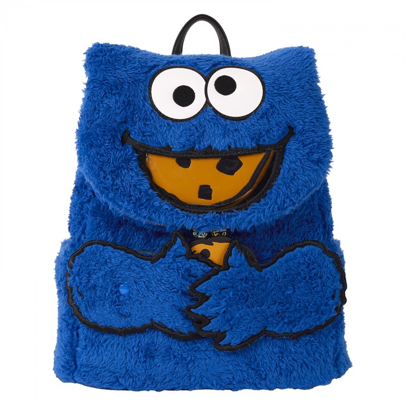 Sesame Street Cookie Monster Plush Mini Backpack for Kids & Adults