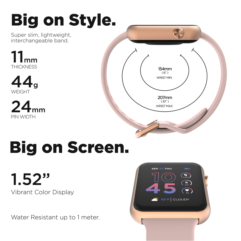 Smartwatch with Heart Rate Blood Oxygen Pedometer & Fitness Tracking