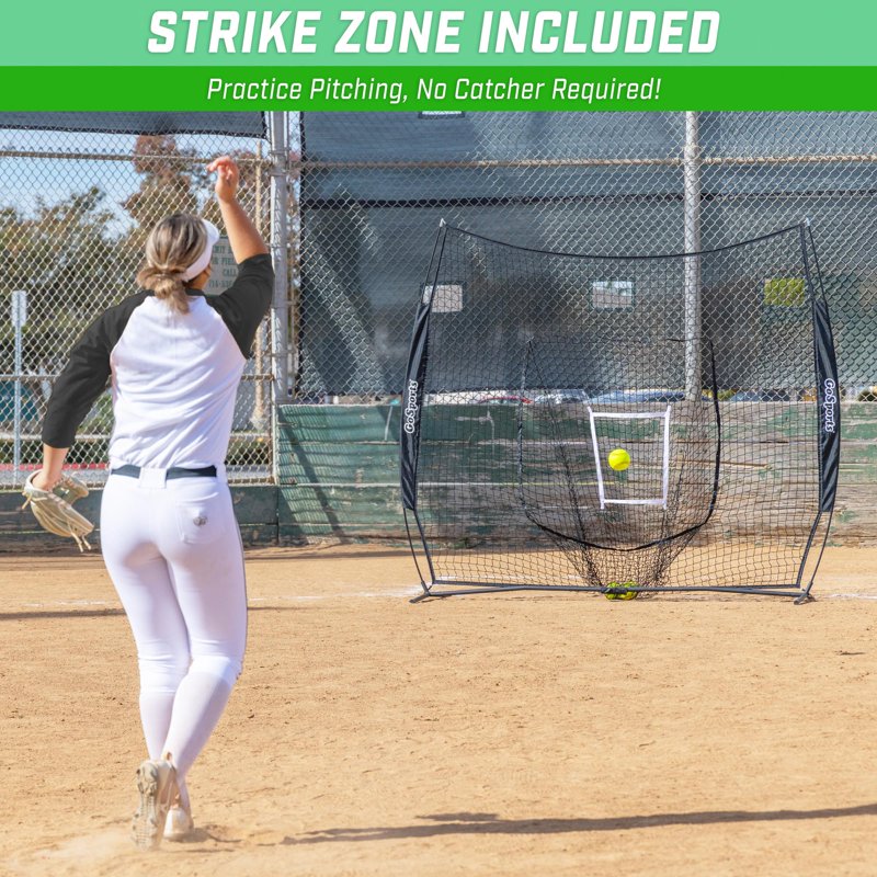 Baseball & Softball Practice Hitting and Pitching Net 7x7 ft Training Aid