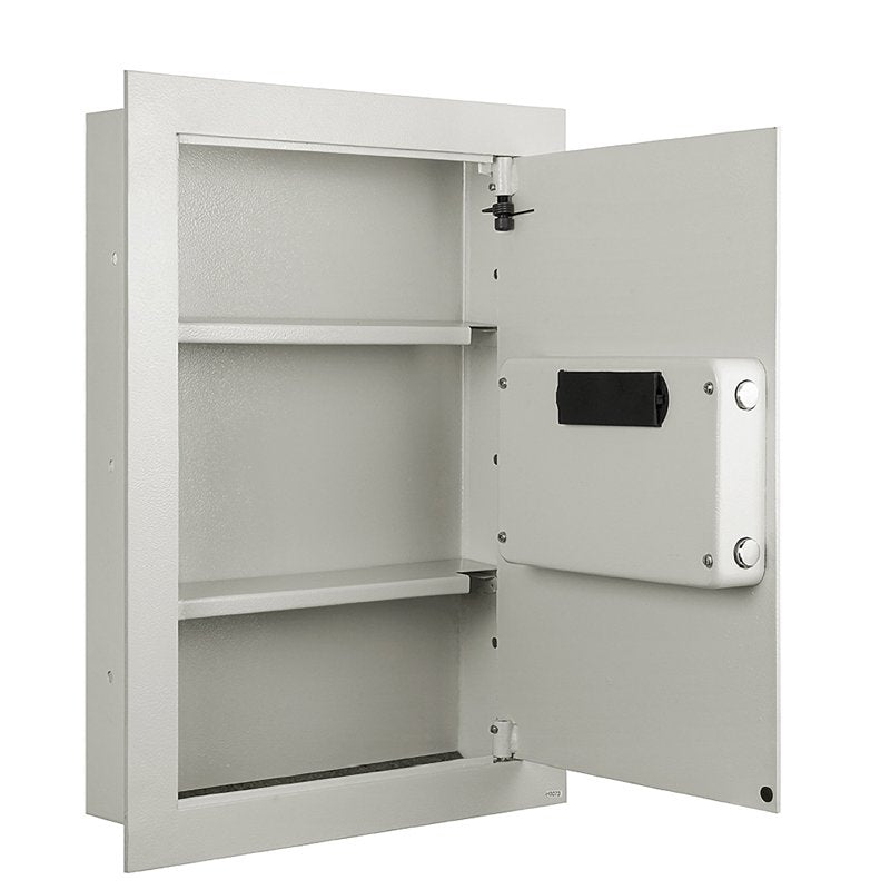 Wall Safe with Digital Keypad and Manual Override Keys - Concealed Security Safe for Home & Business