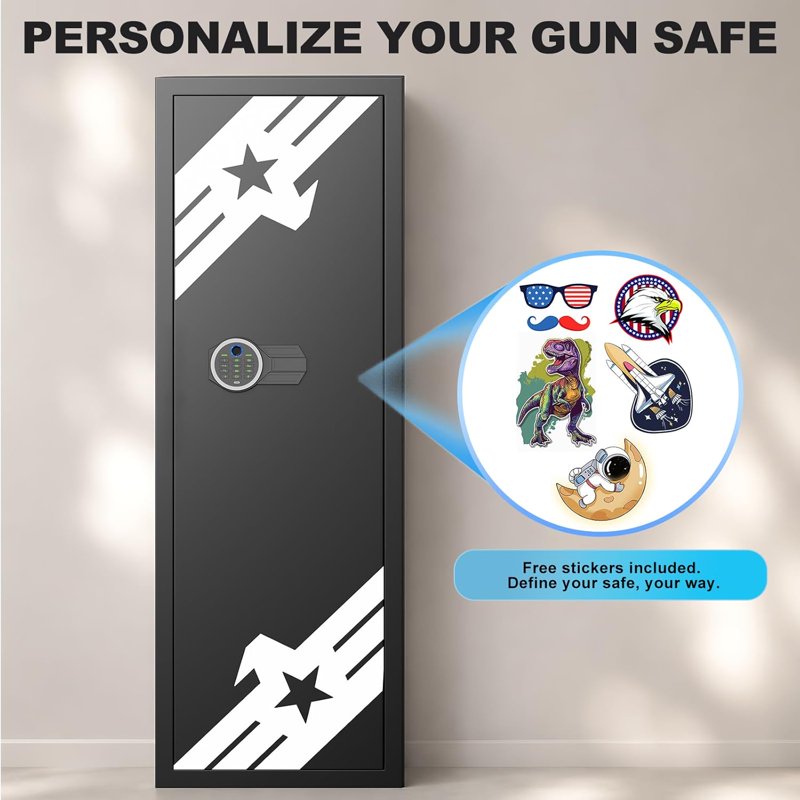 Large Biometric Gun Safe 10-12 Guns Lockable Cabinet with Accessories