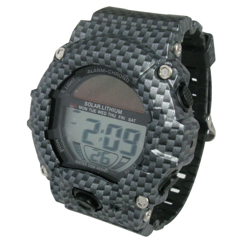 George Men's Solar Digital Wristwatch with Water Resistance and Backlight