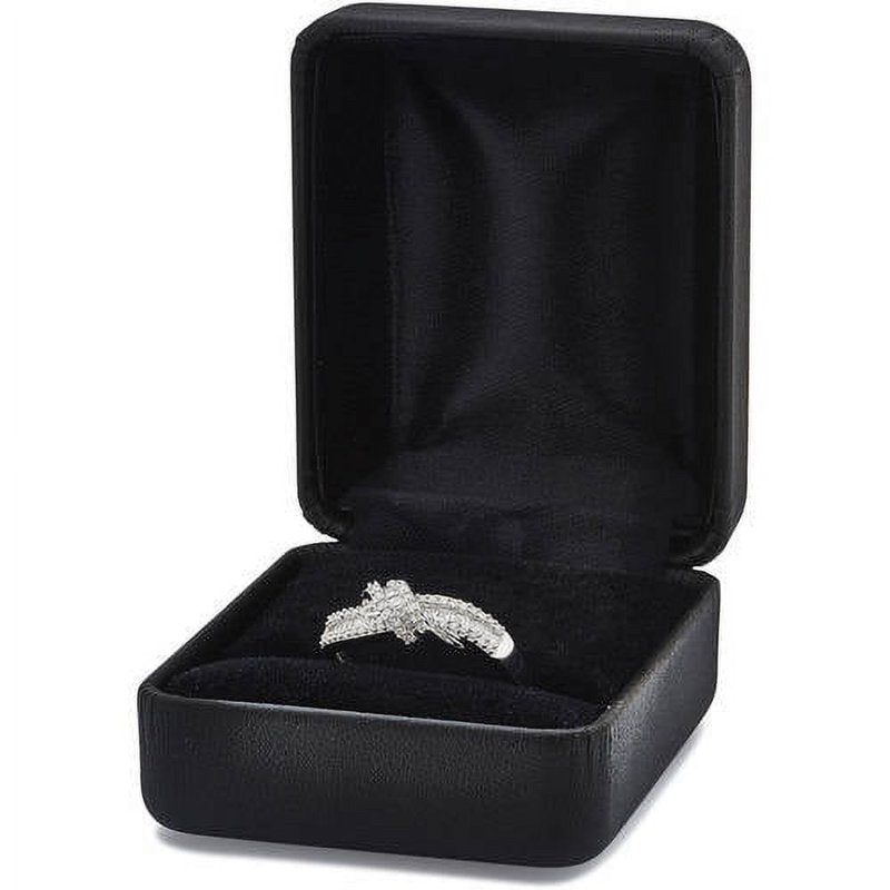 Sterling Silver Diamond Engagement Ring Twisted Band 1/4 Carat T.W.
