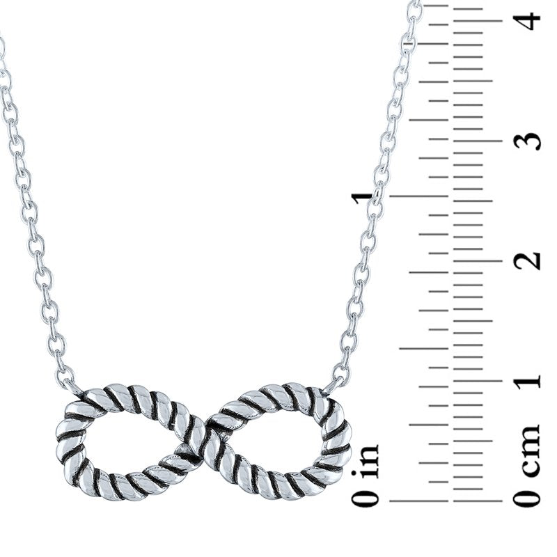 Sterling Silver Infinity Rope Necklace 18 Inch - Elegant Women's Jewelry