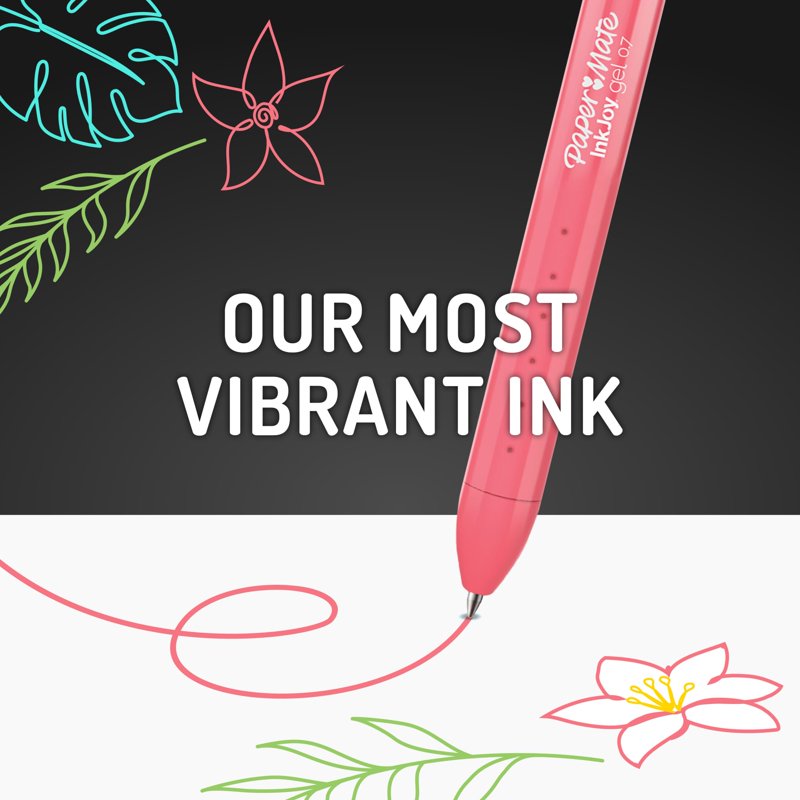 Gel Pens with Bright White Ink - Retractable Medium Point 0.7mm - 3 Count