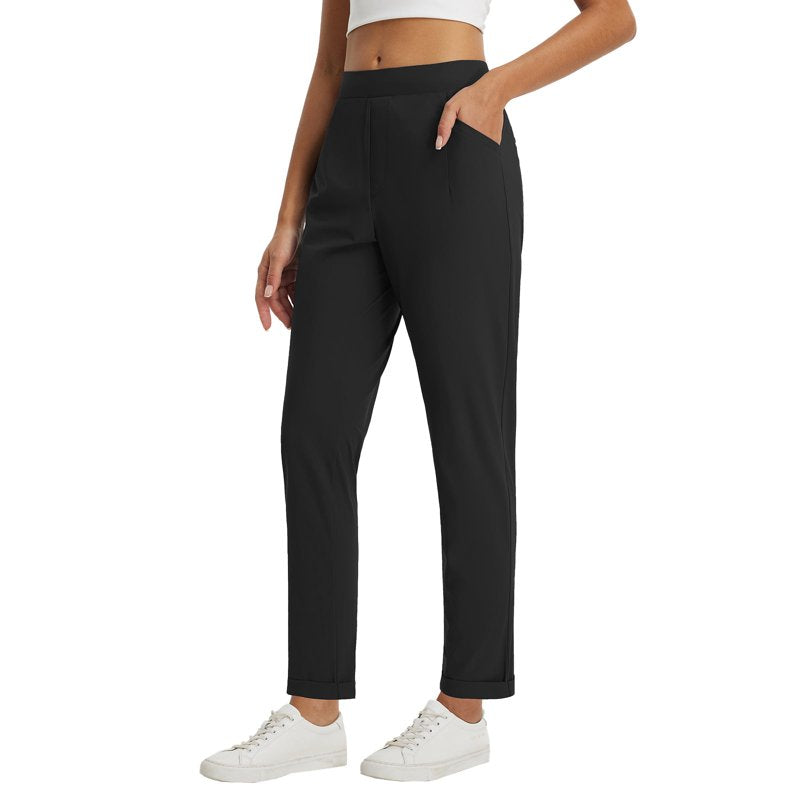Womens Business Casual Travel Pants with Pockets - Baleaf Black, Size S – Variation: Black Full S