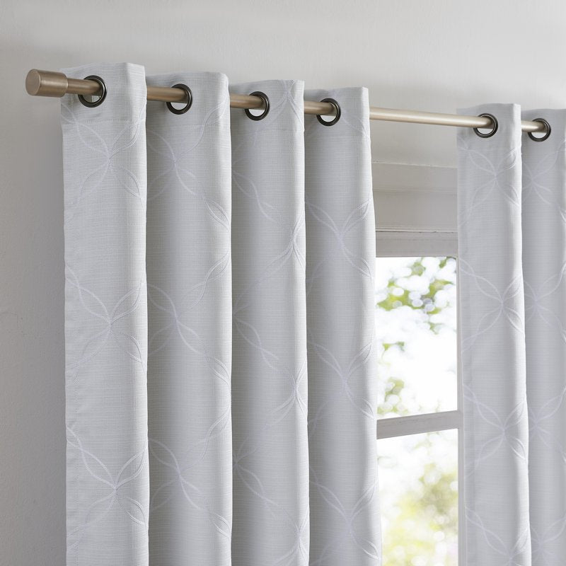 Blackout Curtains with Embroidery - Room Darkening Window Drapes 50x84