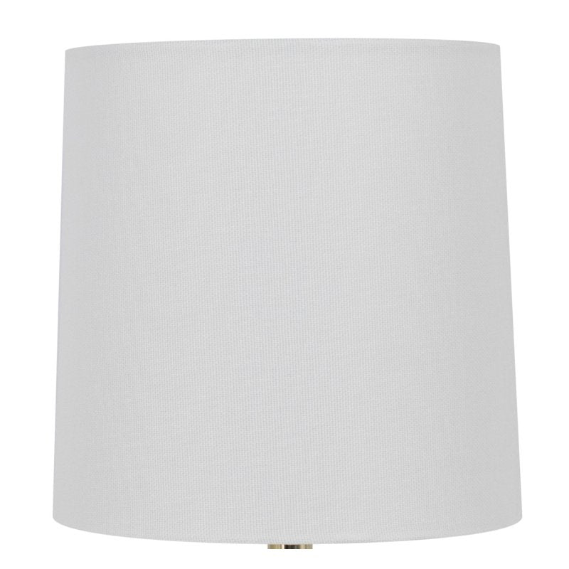 12.75 Inch White Ball Table Lamp with Shade - Modern Bedside Light