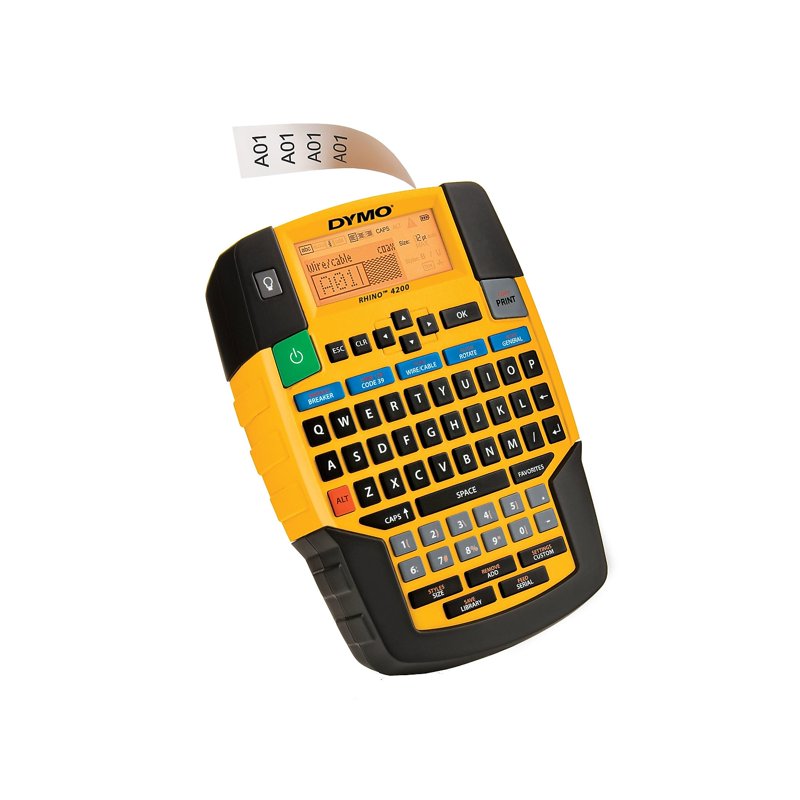 Industrial Handheld Label Maker with QWERTY Keyboard and 150+ Symbols - DYMO Rhino 4200