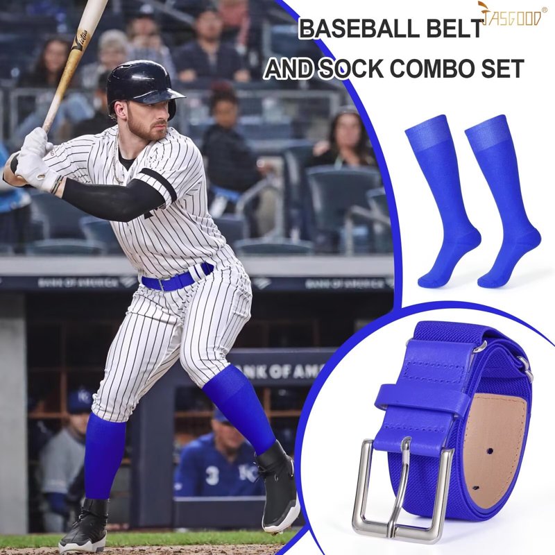Baseball Socks & Elastic Belt Set for Youth & Adults - Multi-Sport Athletic Gear