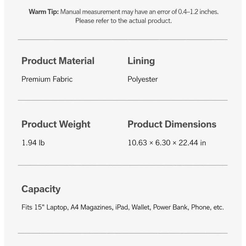 Lightweight Water-Resistant Hiking Backpack for Outdoor Travel, Men & Women