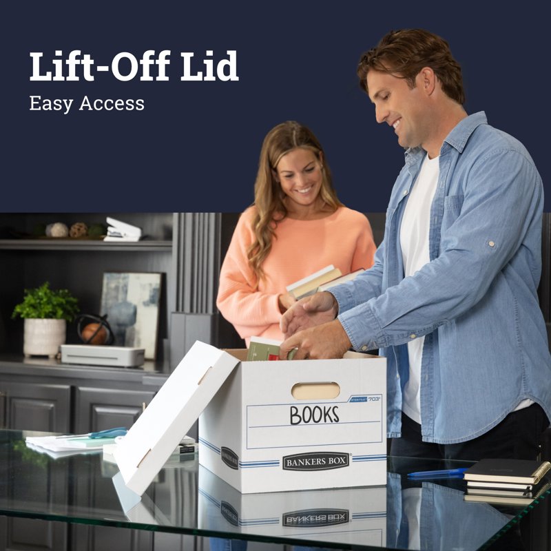20 Pack Basic Duty File Storage Boxes with Lift-Off Lid - Letter & Legal Size