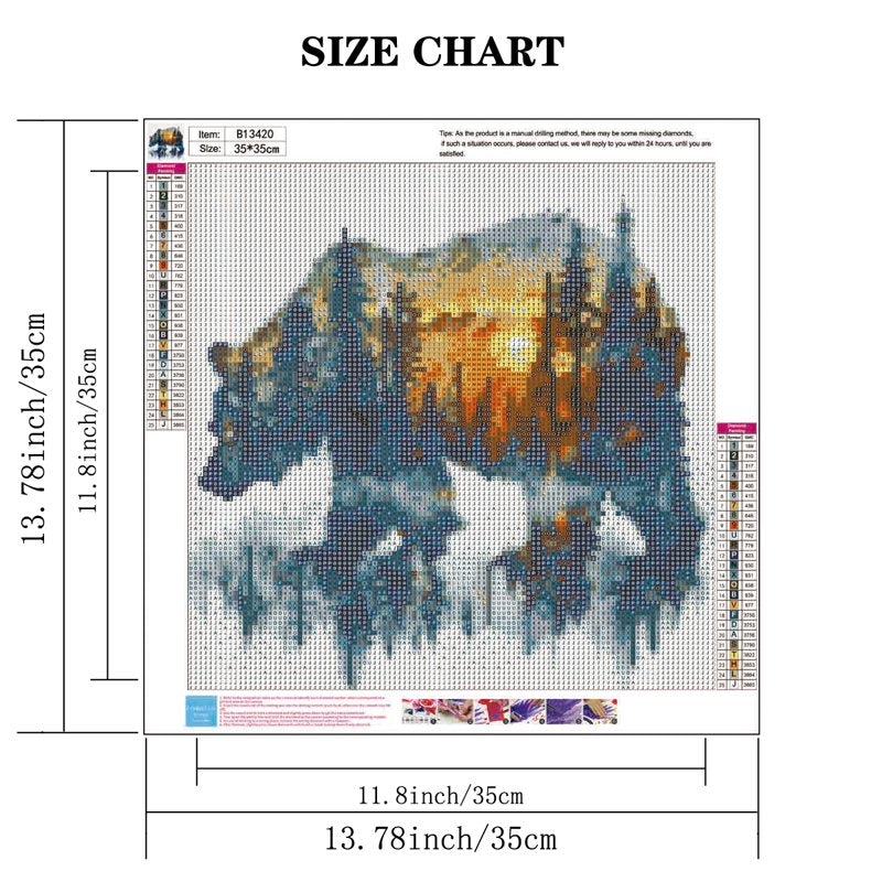 Diamond Art Kit for Adults Forest Bear 13.78x13.78in DIY 5D Round Full Drill Crafts