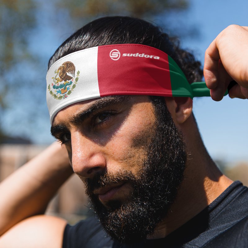 Mexico Flag Sweatband - Breathable, Non-Slip Sports & Cosplay Headband