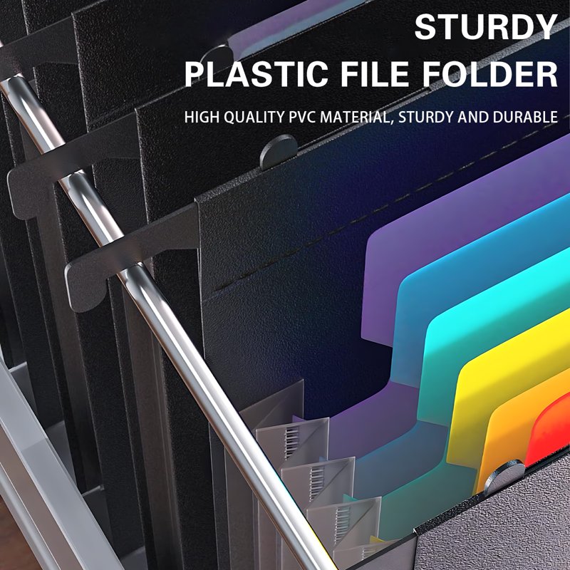 3 Pack Expanding Hanging File Folders for Office & Home Organization - Multi-Color Tabs, Large Capacity