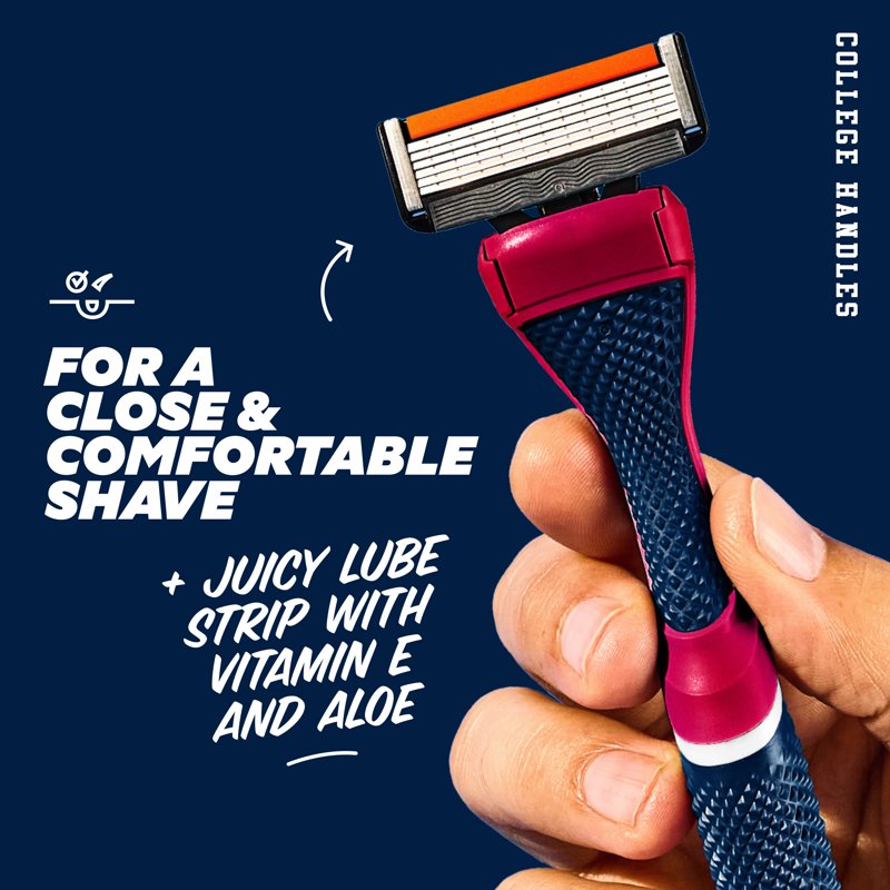 6-Blade Razor Starter Set with Reusable Handle & Aloe Lubricant