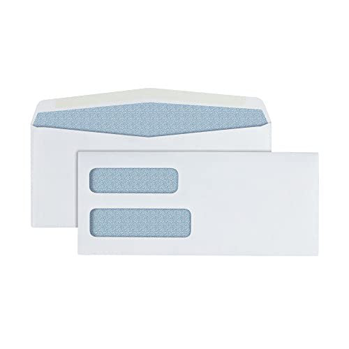Double-Window Envelopes #10 White Gummed Office Mailer Box of 500