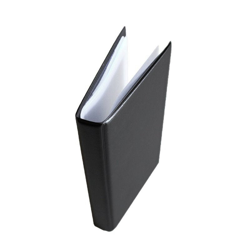 Black Leather Business Card Holder Organizer 120 Capacity PU Credit Card Booklet