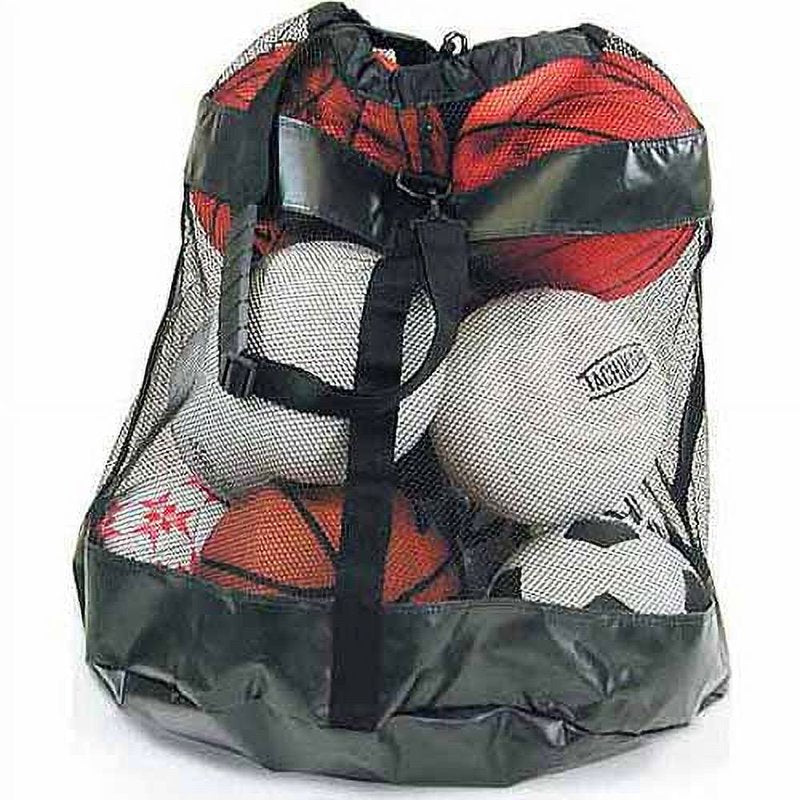 Mesh Ball Carrier with Shoulder Strap - 28x22 Vinyl & Mesh Bag for Sports Equipment