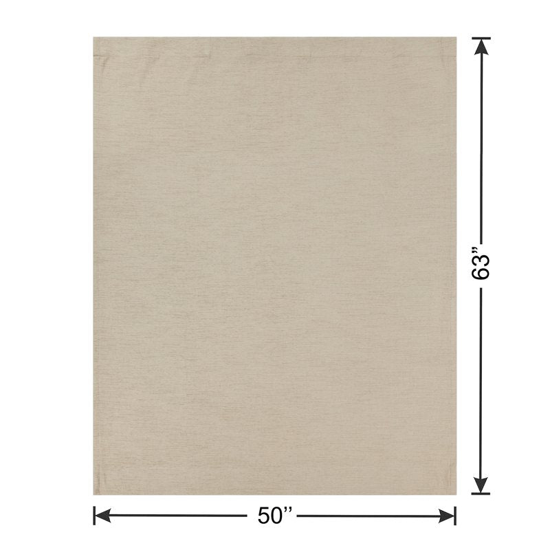 Textured Chenille Light-Filtering Curtain Panel - Beige, 50x63 Inches
