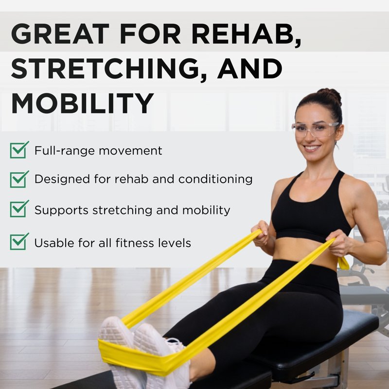 Non-Latex Resistance Bands Set for Fitness and Rehab - 5 ft, Multiple Resistance Levels