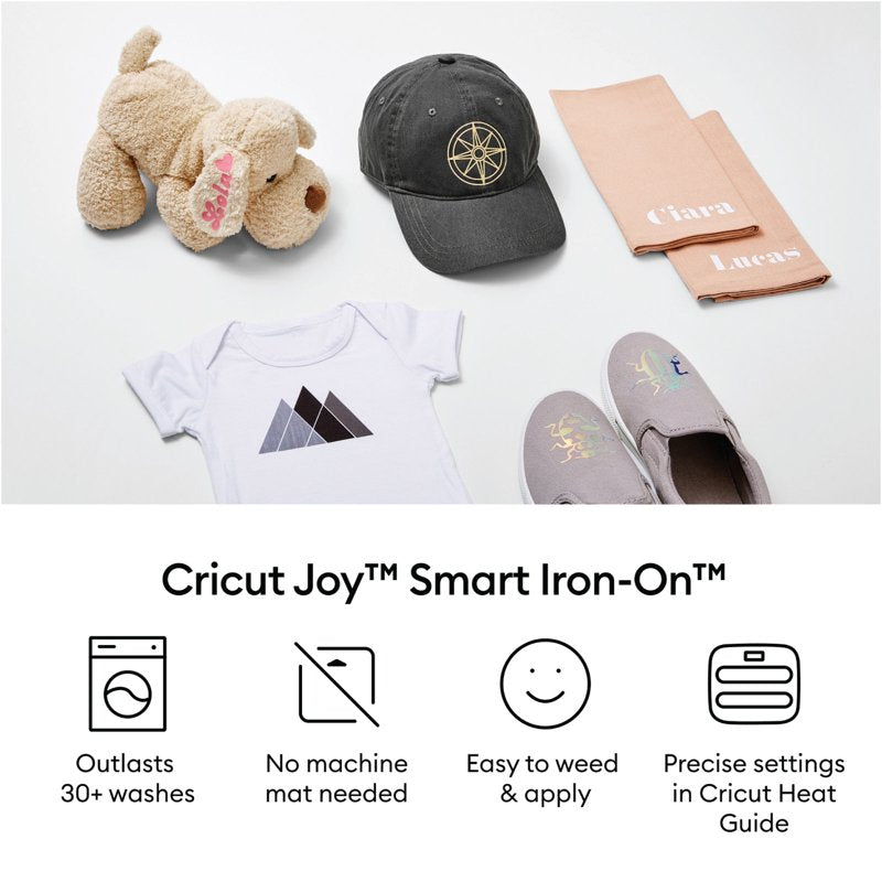 Smart Iron-On Vinyl Roll for Cricut Joy - Heat Transfer Material, 5.5 in x 6 ft