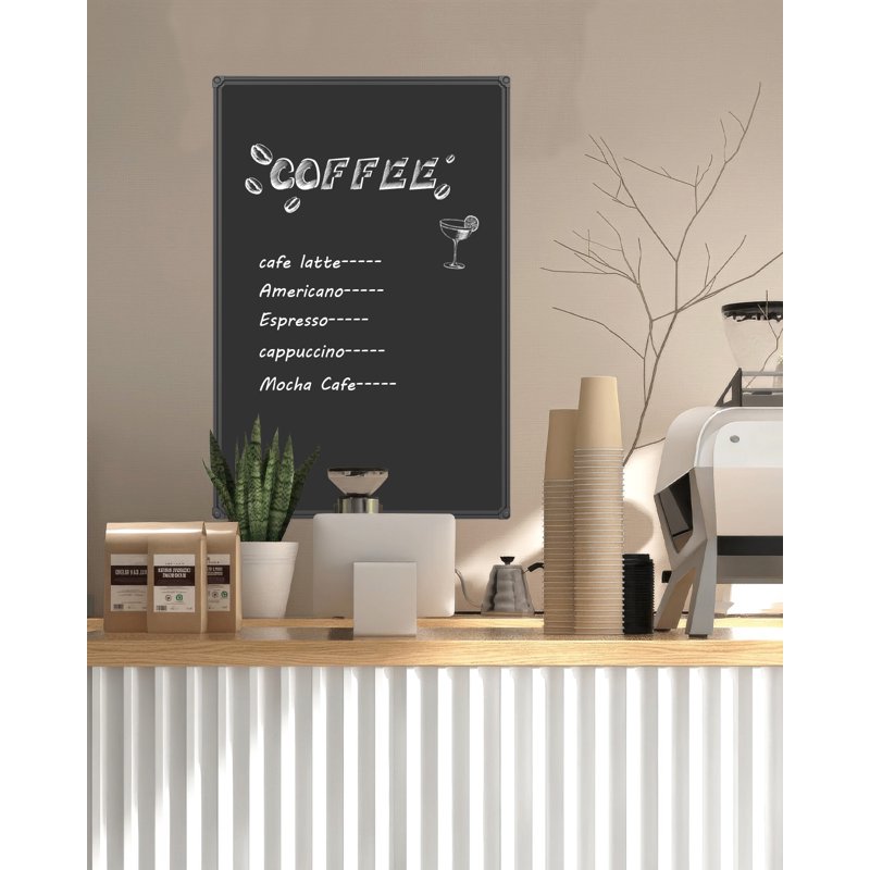Large Magnetic Chalkboard for Wall - Dry Erase & Blackboard with Aluminum Frame