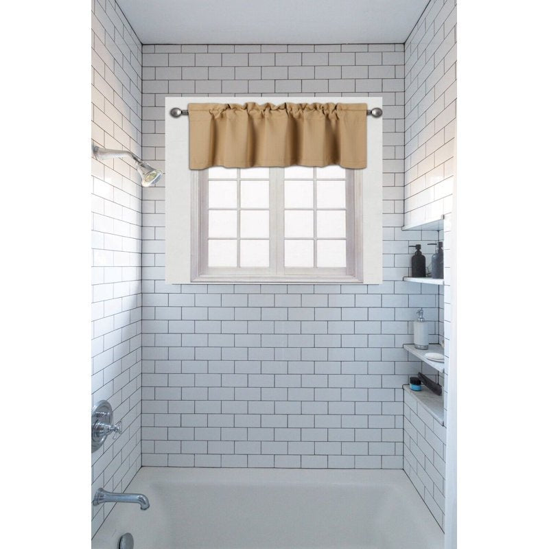 Blackout Thermal Window Valance Curtain - Unlined Short Rod Pocket 54x18 Inches