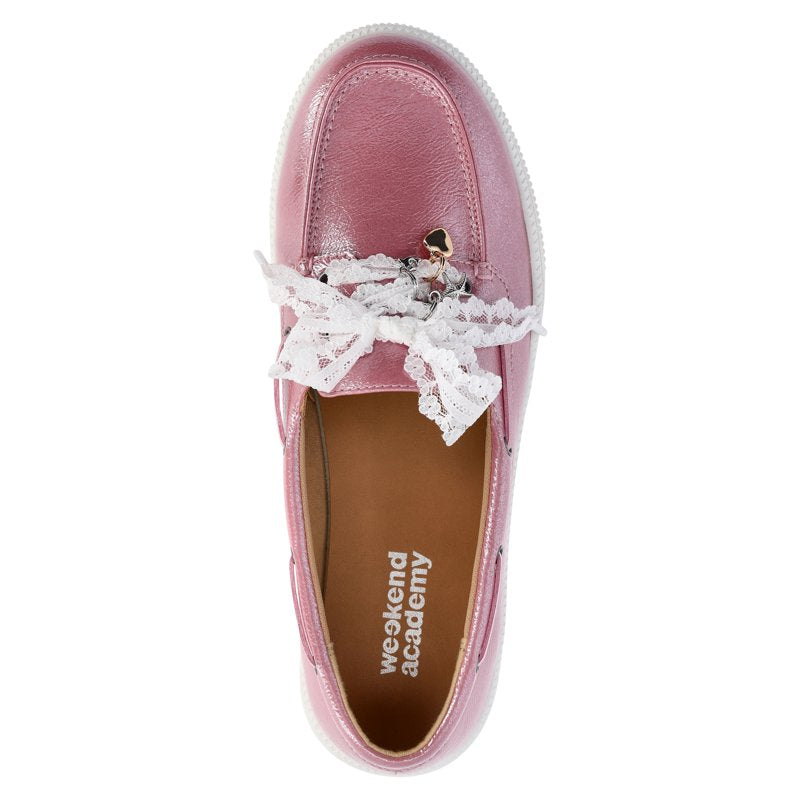 Girls Lace Boat Shoes - Stylish Slip-On Sneakers for Little & Big Girls
