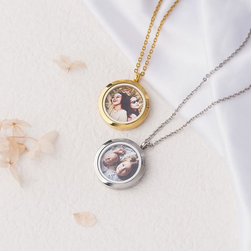 Personalized Pet Photo Necklace - Memorial Locket with Photo Option
