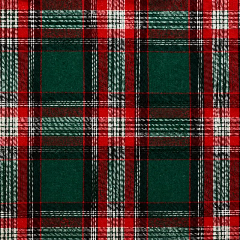 Red Green Plaid Flannel Fabric 1.5 Yards - Cotton for Crafts & Sewing