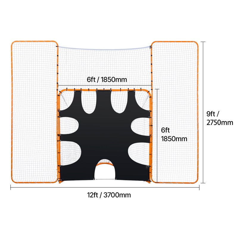 12x9 ft Lacrosse Goal with Backstop and Target - Practice Nets for Youth and Adults