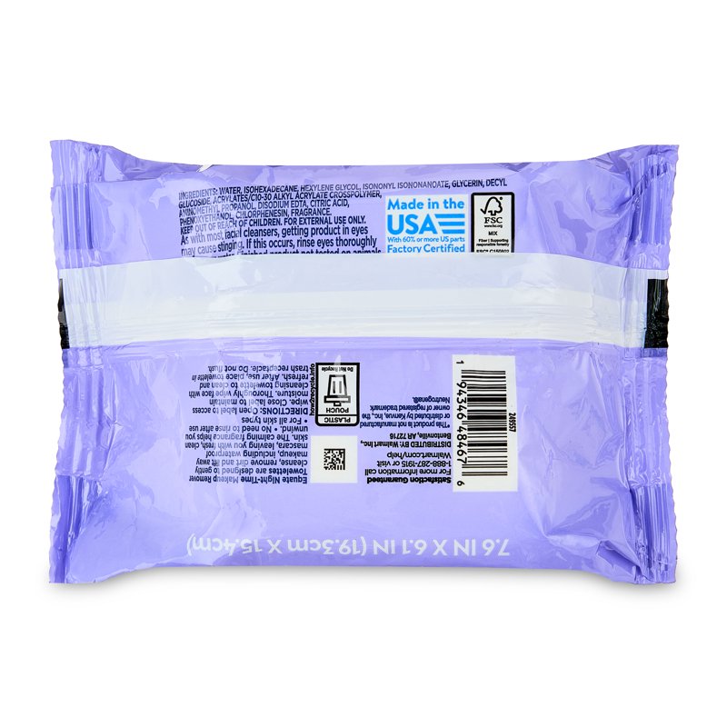 Night-time Makeup Remover Cleansing Towelettes - 6 Pack