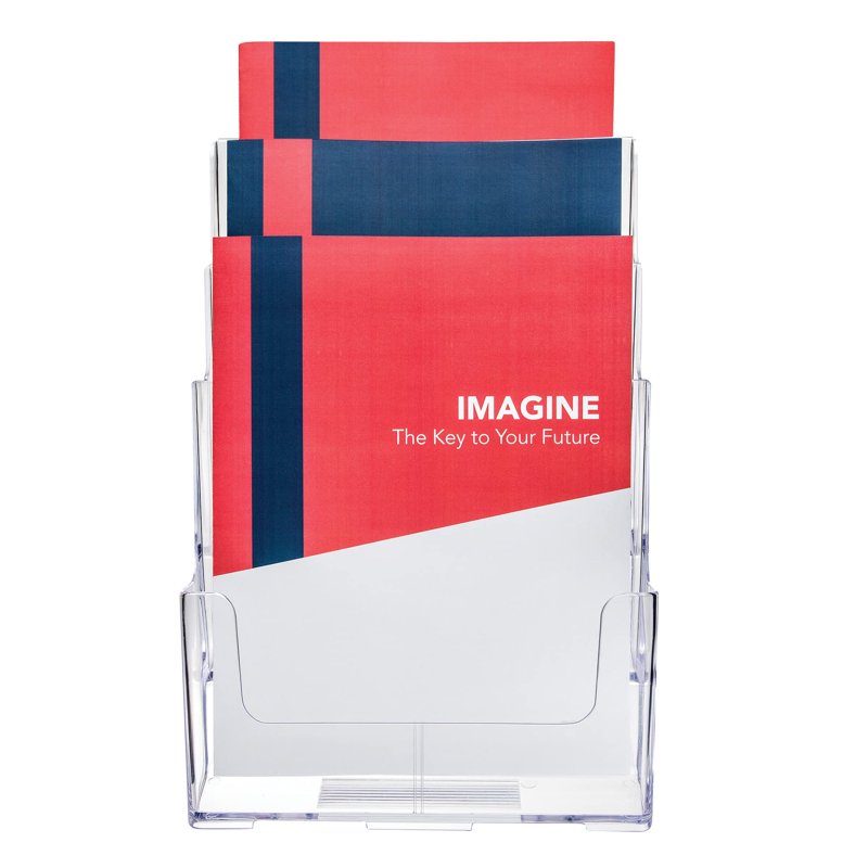 3-Tier Magazine Literature Holder Acrylic Display Stand Counter & Wall Mount