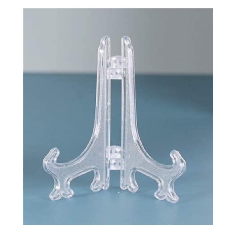 15-Pack 4-Inch Clear Acrylic Mini Easel Stands for Displaying Photos Collectibles & More