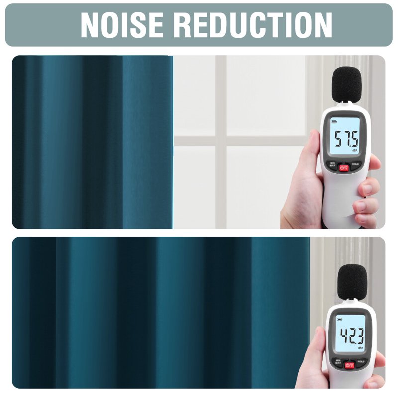 Blackout Curtains 2 Panels Full Light Blocker Thermal Insulated Drapes - Dark Teal