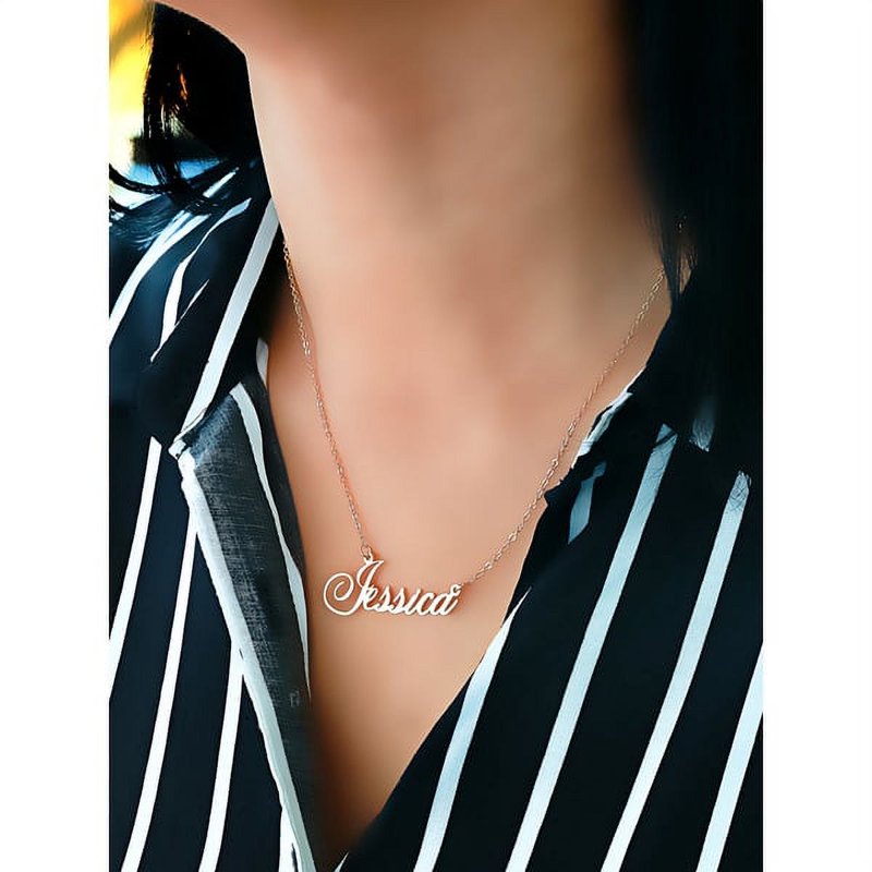 Personalized Sterling Silver Script Name Necklace - Customizable 12 Characters