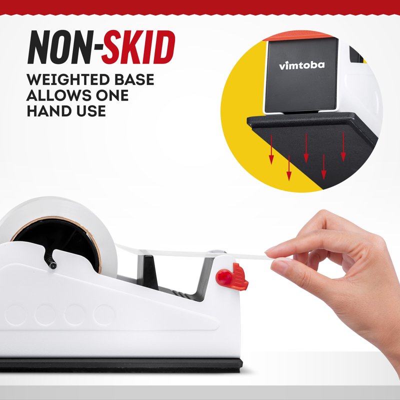 Heavy Duty 2-Inch Desktop Tape Dispenser with Dual Rolls Non-Slip Base