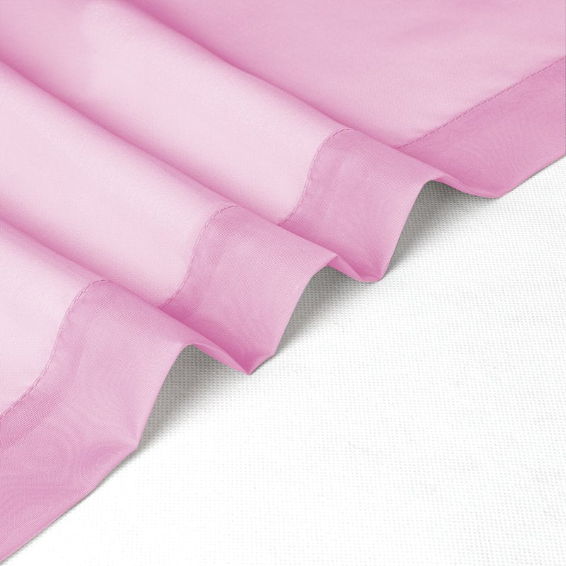 Pink Sheer Cafe Curtains 2 Pack - Light Filtering Voile Window Drapes