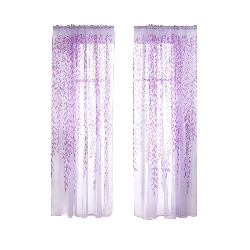 Sheer Curtains 78 Inch Long Light Filtering Pleated Room Divider Drapes