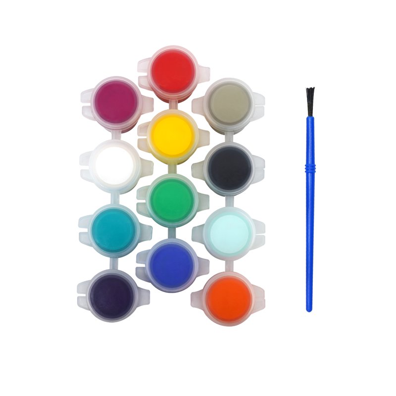 Kids Washable Tempera Paint Set with Mini Paintbrush - 12 Colors, 2 Pack