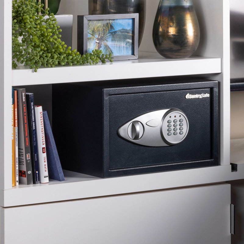 Security Safe with Digital Keypad Lock 0.58 Cu Ft Black