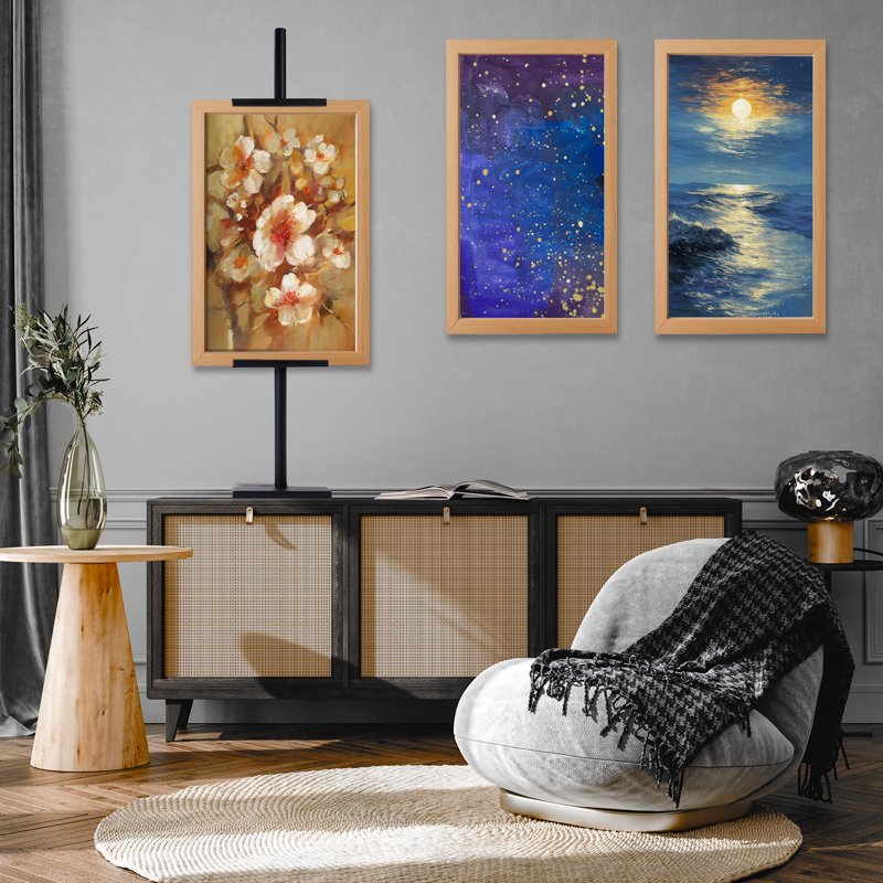 Adjustable Tabletop Easel Stand for Frames, Art, Signs Up to 28 Inches - Black & Gold