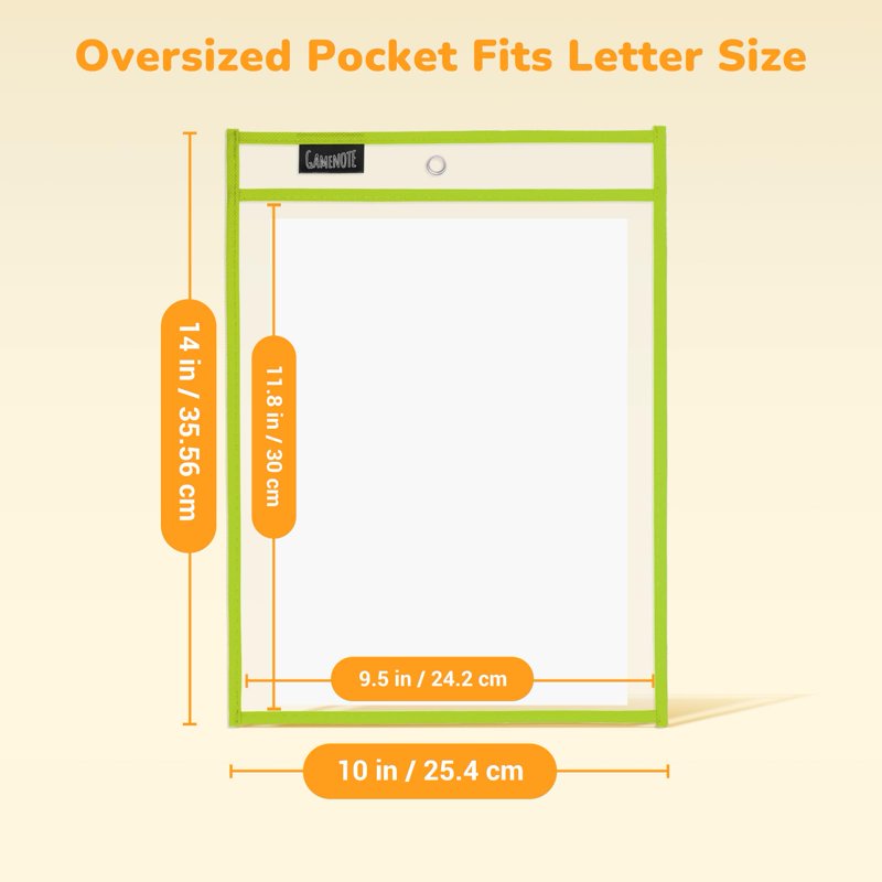 30 Pack Reusable Dry Erase Pocket Sleeves with 3 Rings - 10x14 Inch Plastic Sheet Protectors for Classroom Office and Organization